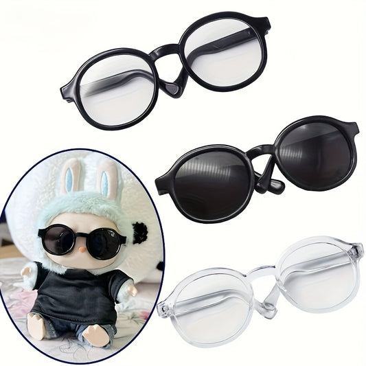 Plastic Round Decorative Doll Glasses