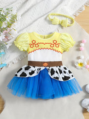 2pcs Baby Girls Princess Dress with Headband