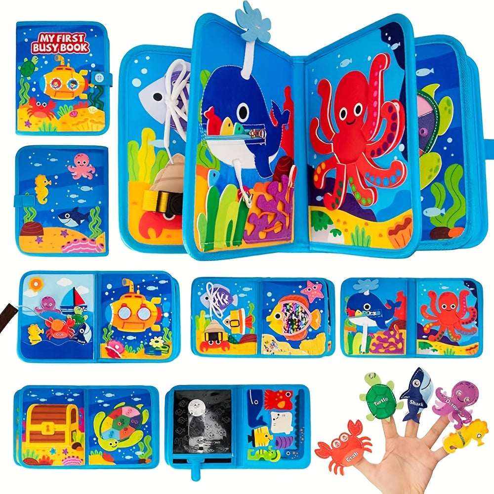 Ocean Busy Book Educational Sensory Toy with Animals Letters & Numbers