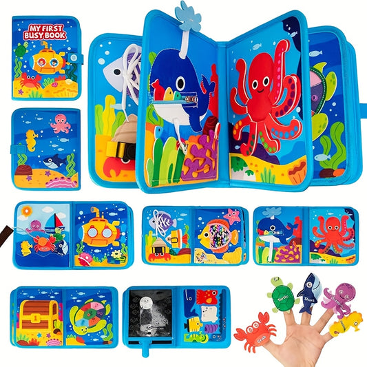 Ocean Busy Book Educational Sensory Toy with Animals Letters & Numbers