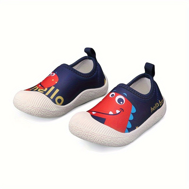 Boys Cartoon Slip On Sneakers - Lightweight Non Slip Shoes
