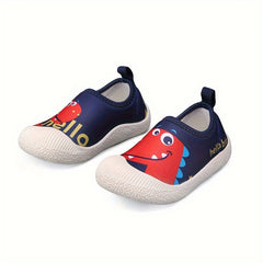 Boys Cartoon Slip On Sneakers - Lightweight Non Slip Shoes