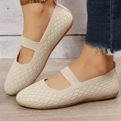 Women's Knitted Flat Shoes Comfortable Cut out Non Slip Elastic Slip On Shoes