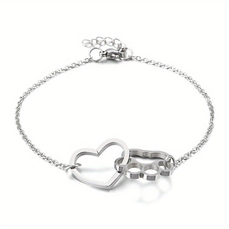 Women's Heart Cat Claw Print Bracelet