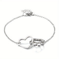 Women's Heart Cat Claw Print Bracelet