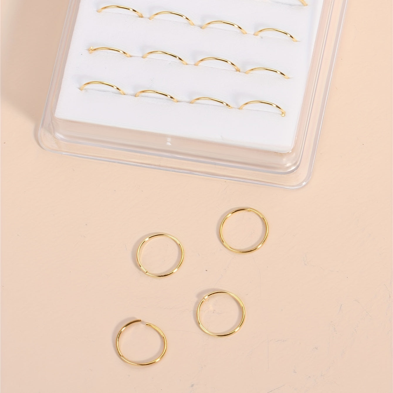 20 Pcs 18K Plated Copper Hoop Nose Ring Set Nose Jewelry
