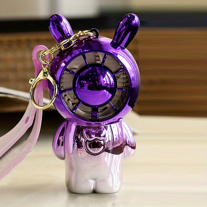Mini Portable Pocket Fan USB Rechargeable Cartoon Rabbit Handheld Fan