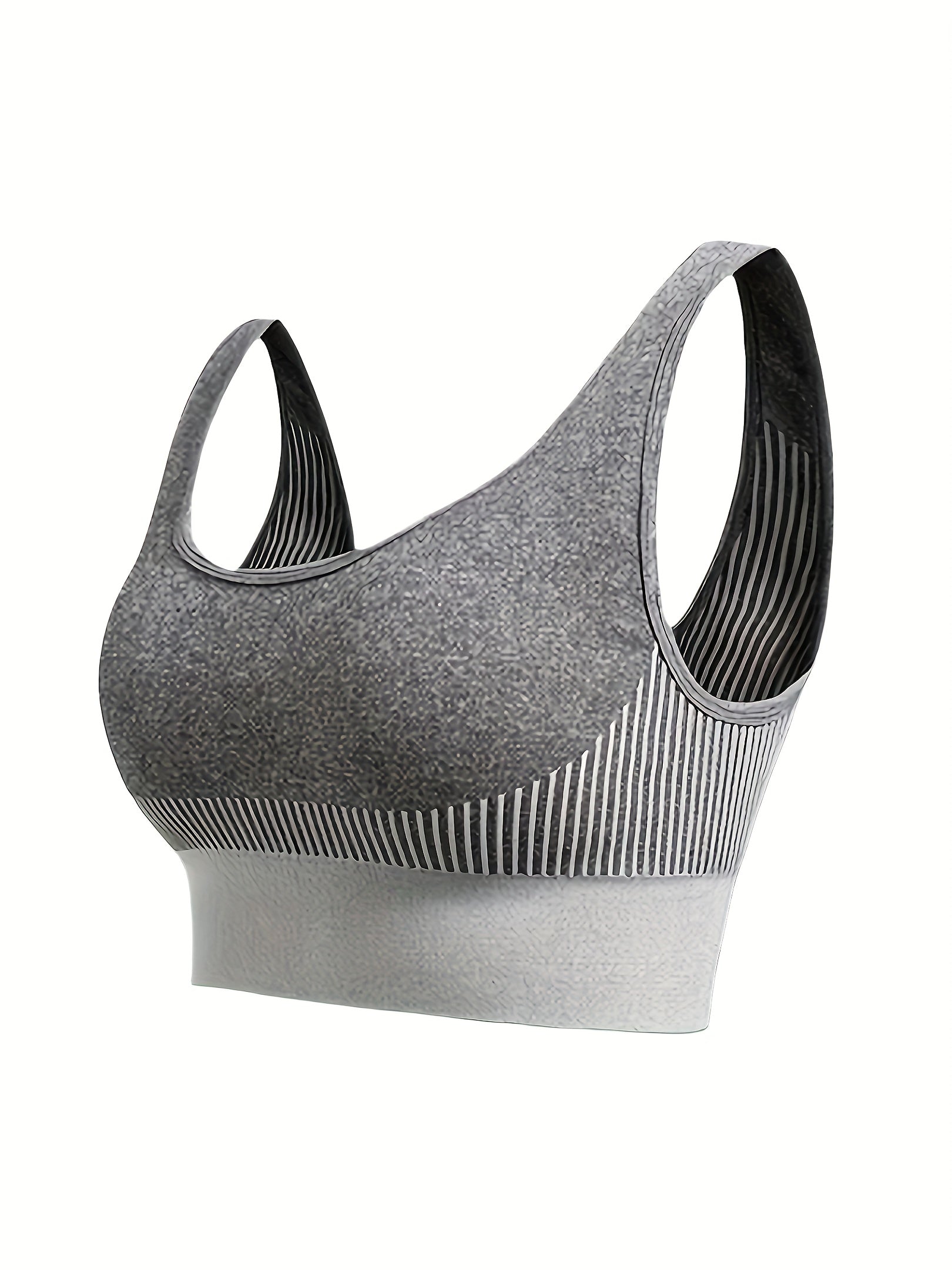 Striped Wireless Sports Bra for Running Workout