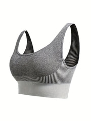 Striped Wireless Sports Bra for Running Workout