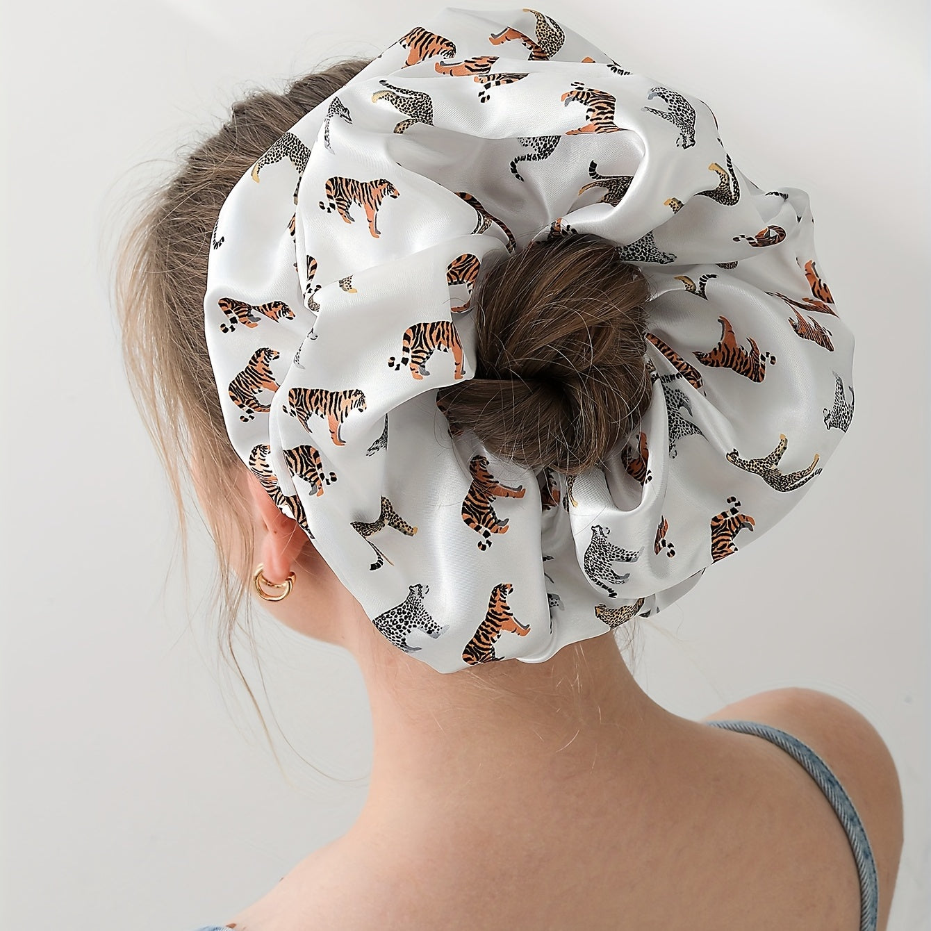 Large Animal Print Scrunchies Hair Tie Leopard Hair Rope Tiger Hair Accessories