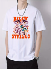 Men's Printed Slim Fit Short Sleeve T-shirt for Spring Summer