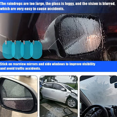 4pcs Car Rearview Mirror Film Rainproof Anti Fog Nano Coating