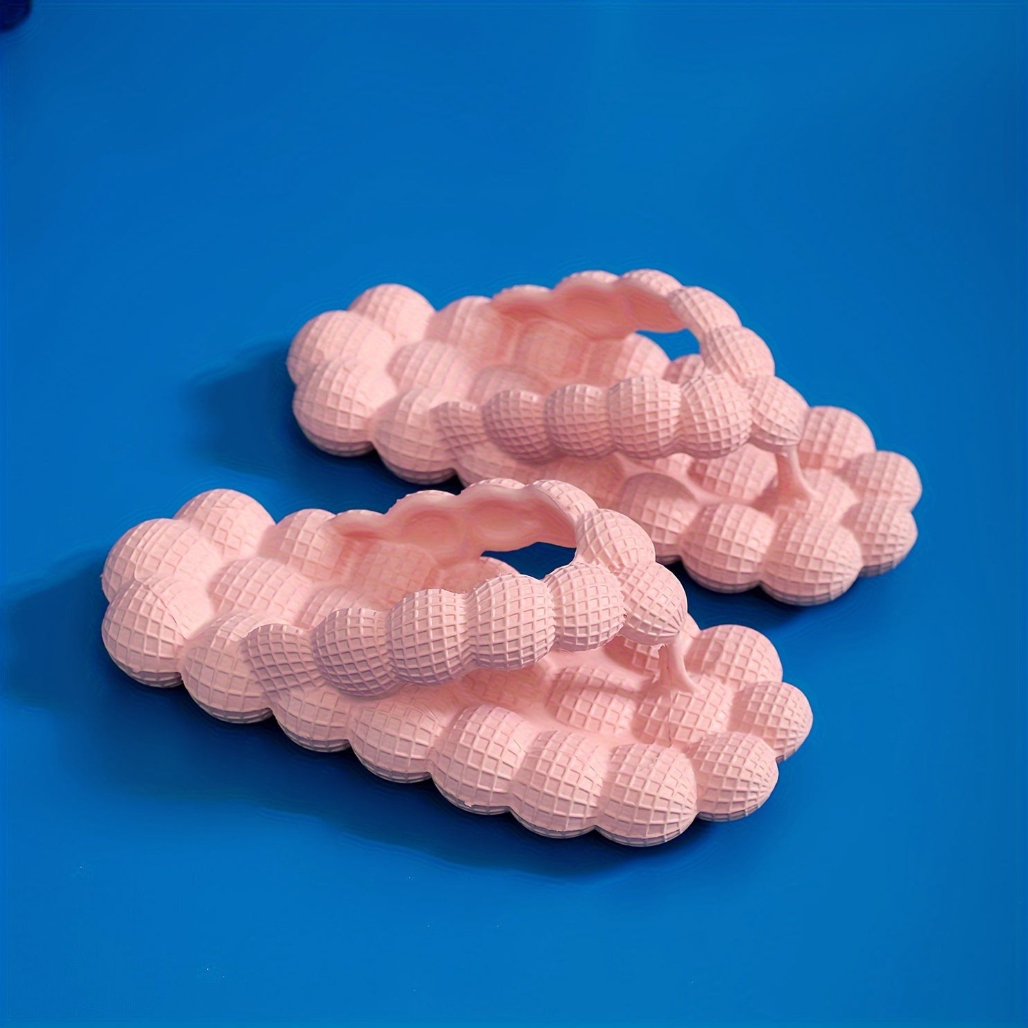 Girls Solid Lychee Slippers Non Slip Lightweight Open Toe Indoor Shower Pool