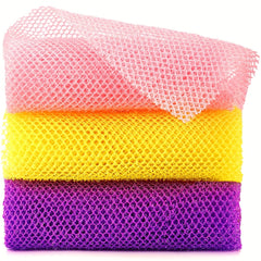 3 pc Exfoliating African Net Bath Sponge for Soft Skin Scrubbing