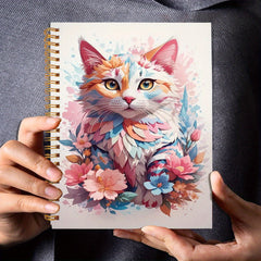 Vibrant Cats and Flowers Notebook 13.97x21.08 cm