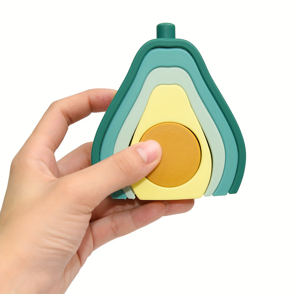 Silicone Fruit Shape Building Blocks & Nesting Toys