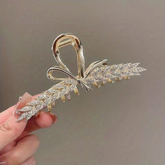 Wheat Shape Hair Claw Rhinestone Ponytail Holder Hair Accessories