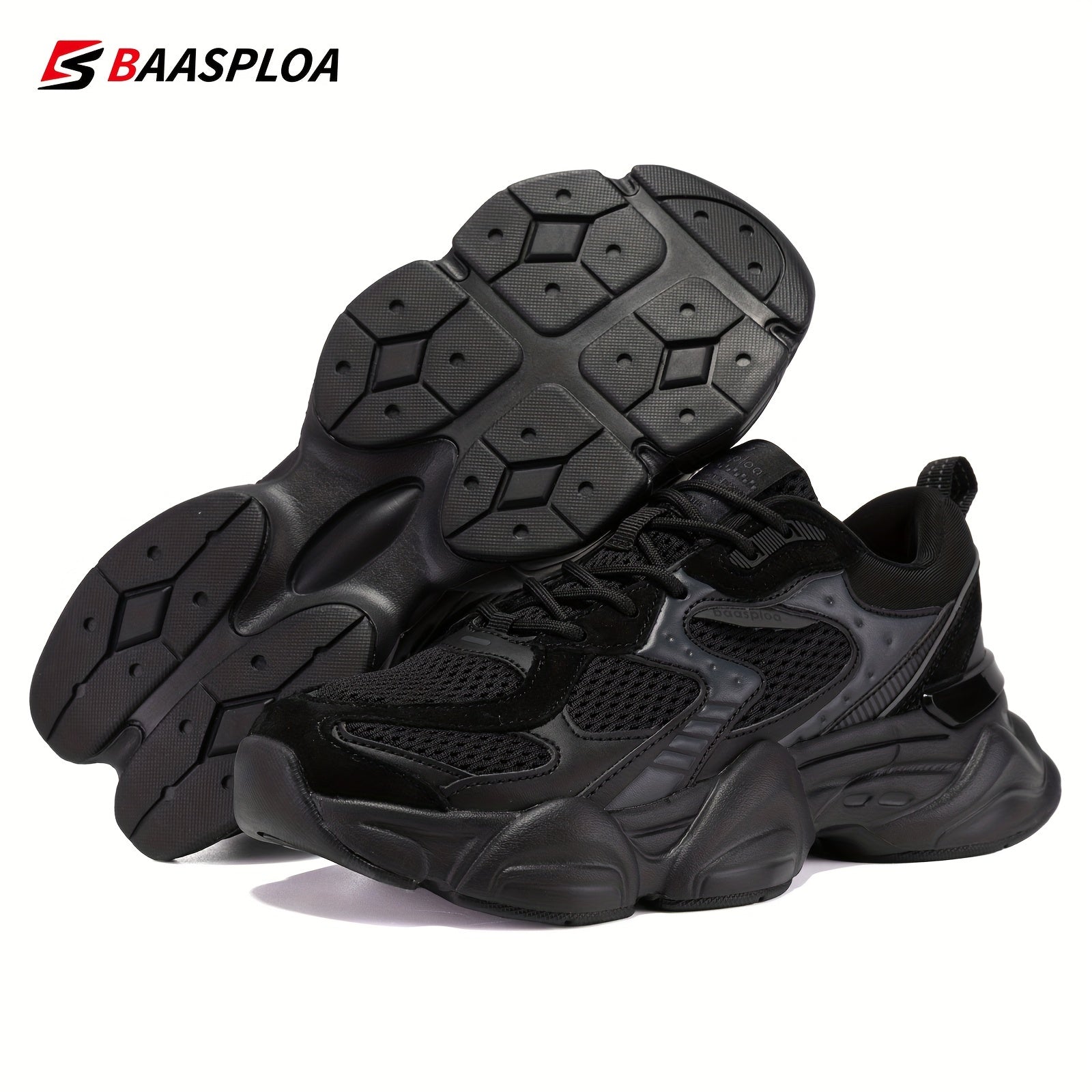 Women's Thick Sole Shock Absorption Sneakers, Mesh Breathable Running Shoes