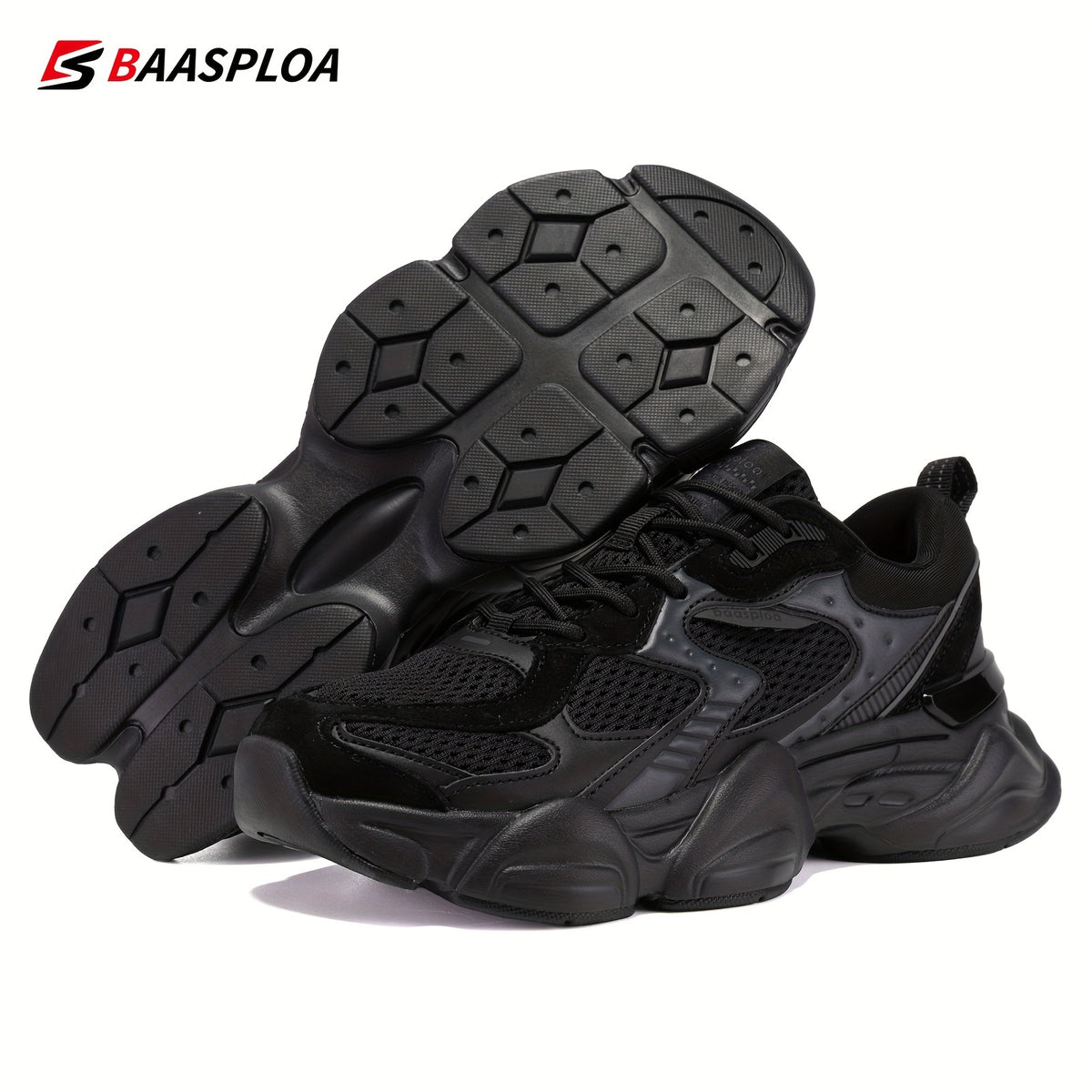 Women's Thick Sole Shock Absorption Sneakers, Mesh Breathable Running Shoes