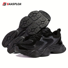 Women's Thick Sole Shock Absorption Sneakers, Mesh Breathable Running Shoes