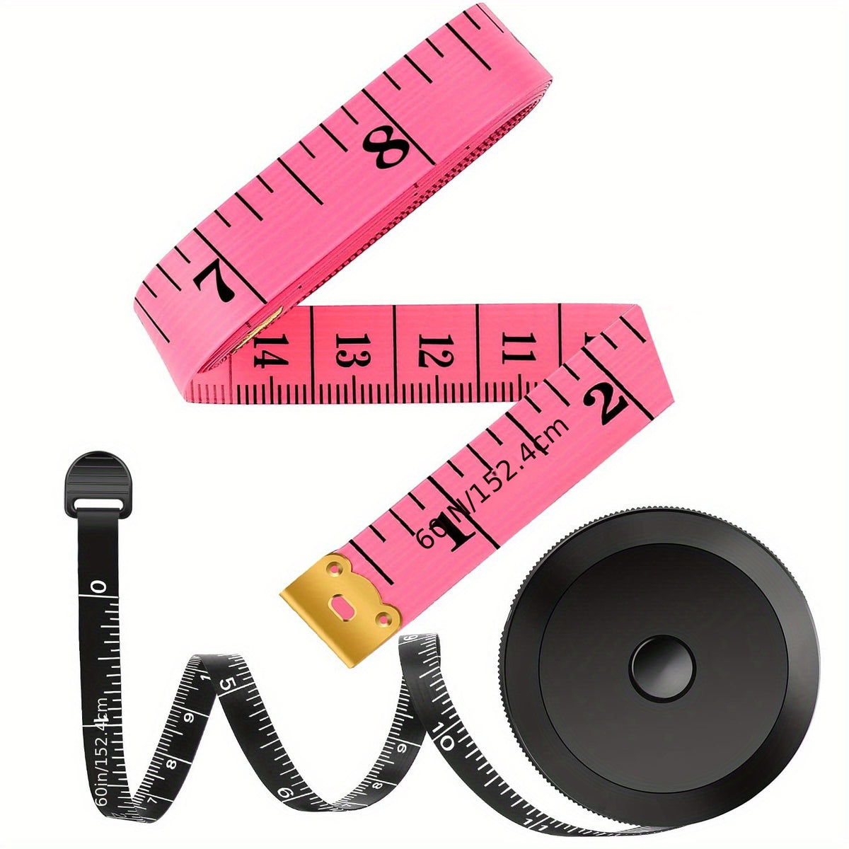 2pcs Tape Measure 60 Inch Soft Pink Retractable Double Scale