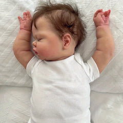 Reborn Baby Doll Realistic Cloth Body Vinyl Limbs Pink Eyes