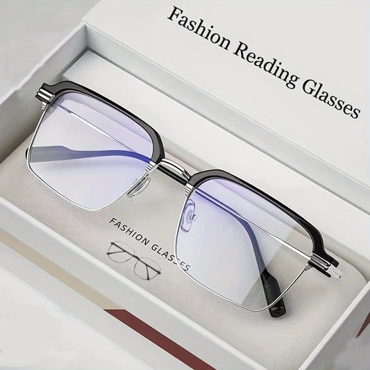 Men's Blue Light Blocking Glasses Metal Frame Computer Readers