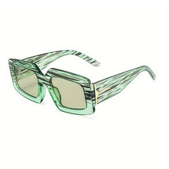 Y2K Retro Striped UV400 Sun Shades Glasses for Women Men