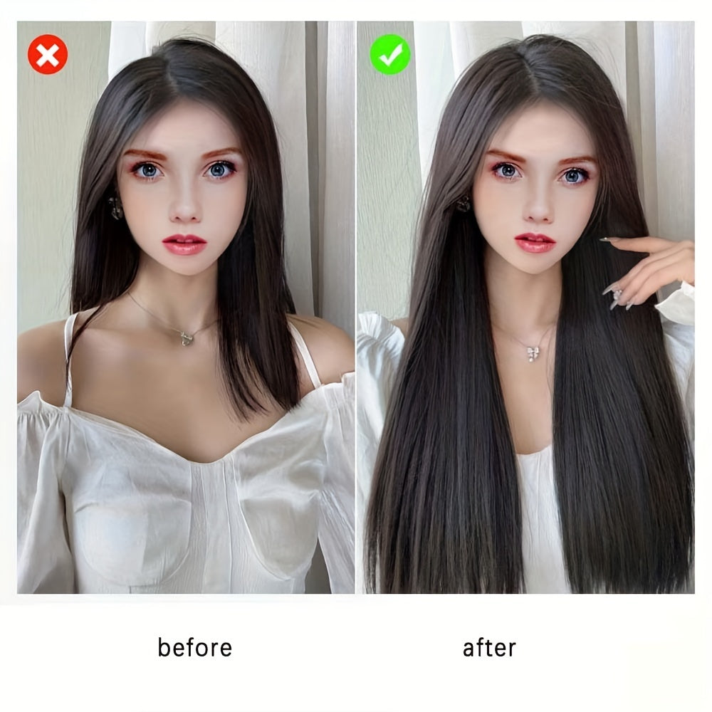 Long Straight Hair Pieces Synthetic Clip In Hair Extensions for Daily Use