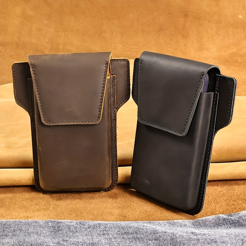 Men's Leather Waist Bag Mobile Phone Bag