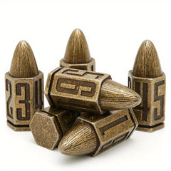 Metal Bullet Dice for Collection and Gift - Rolling Copper, Bronze, Nickel