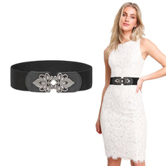 Vintage Wide Elastic Stretch Waist Belt for Party Prom Banquet
