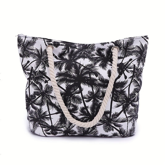 Coconut Tree Beach Shoulder Bag Women's Large Capacity Canvas Handbag