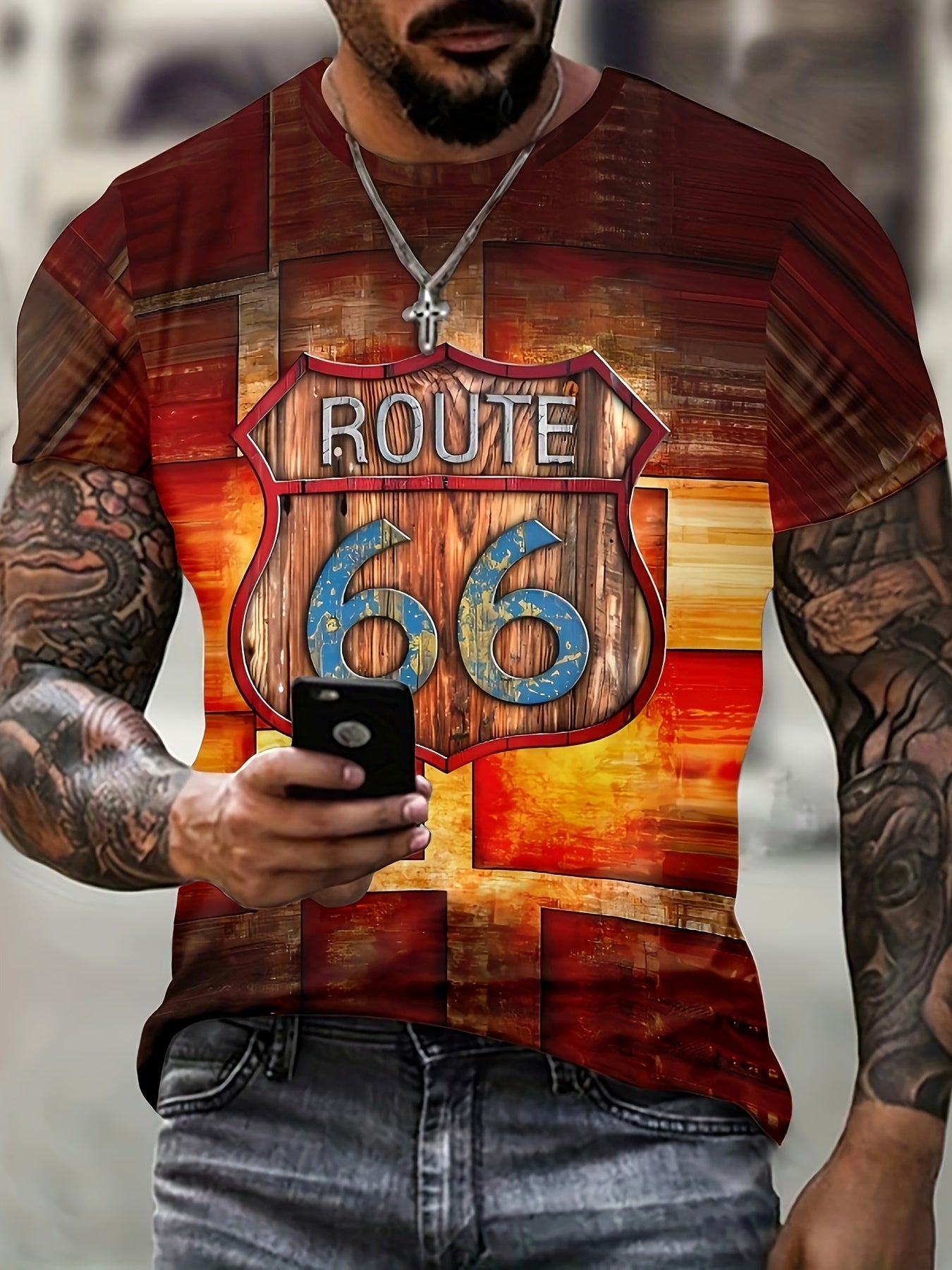 3D Print Tee Shirt Men's Casual Street Style Round Neck Summer Tee