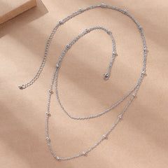 Layered Belly Body Chain Metal Bead Waist Chain Summer Beach Jewelry
