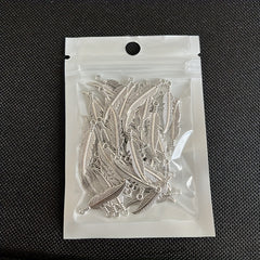 50pcs Double Sided Feather Charms Antique Silver Pendant