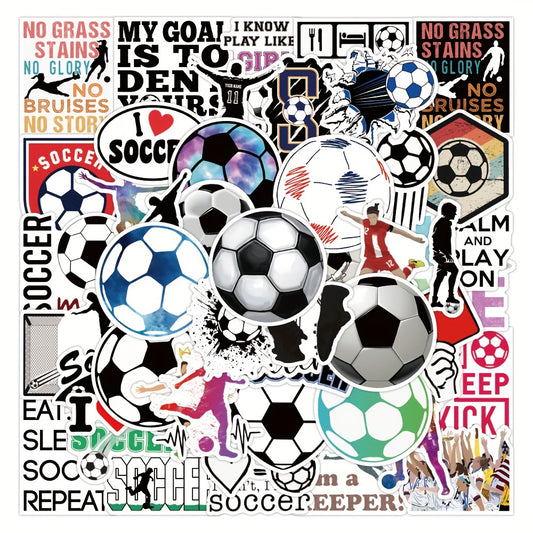 100Pcs Soccer Stickers Waterproof for Laptop Water Bottles