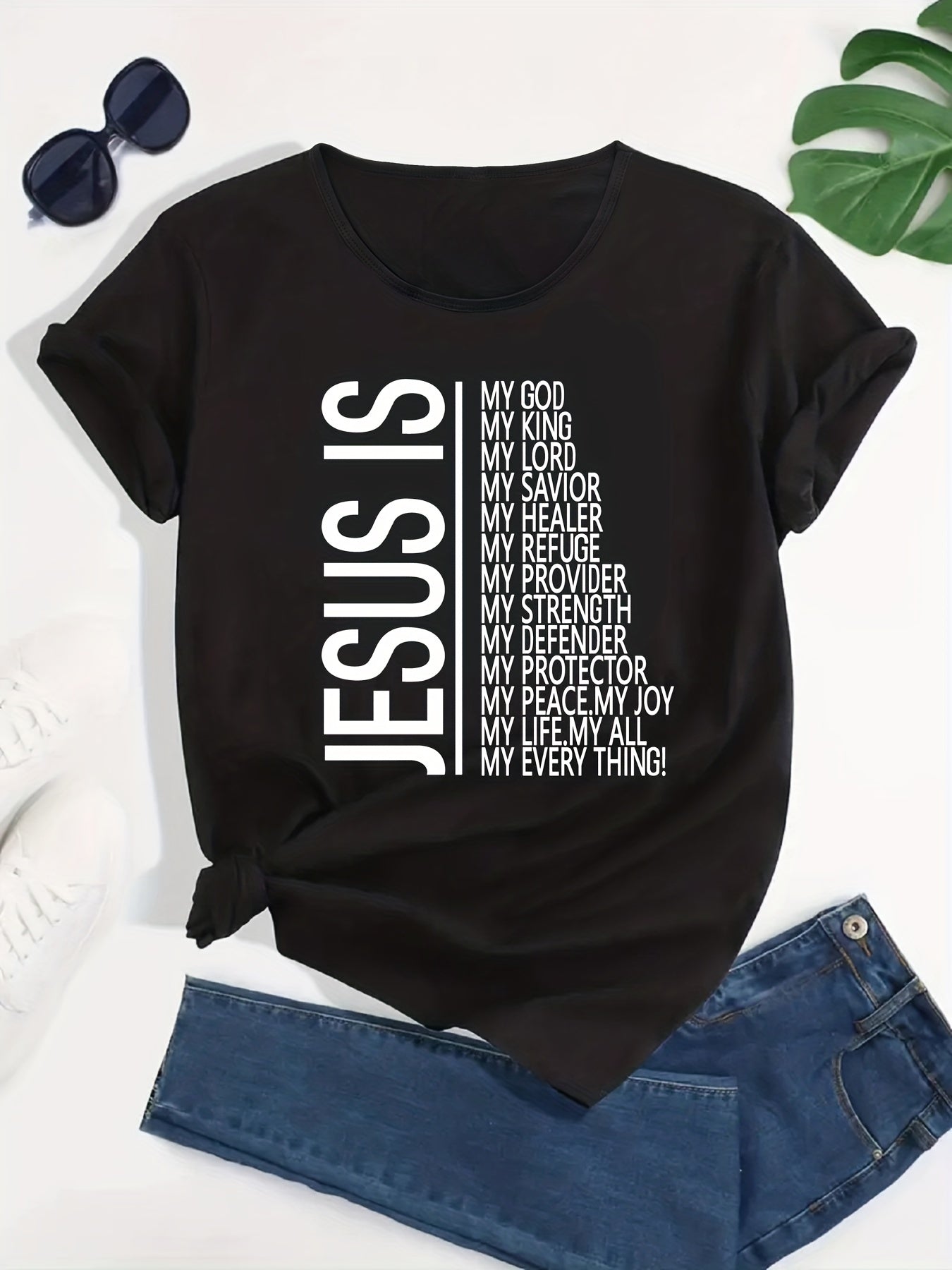Women's Letter Print Casual T Shirt Crew Neck Short Sleeve Top