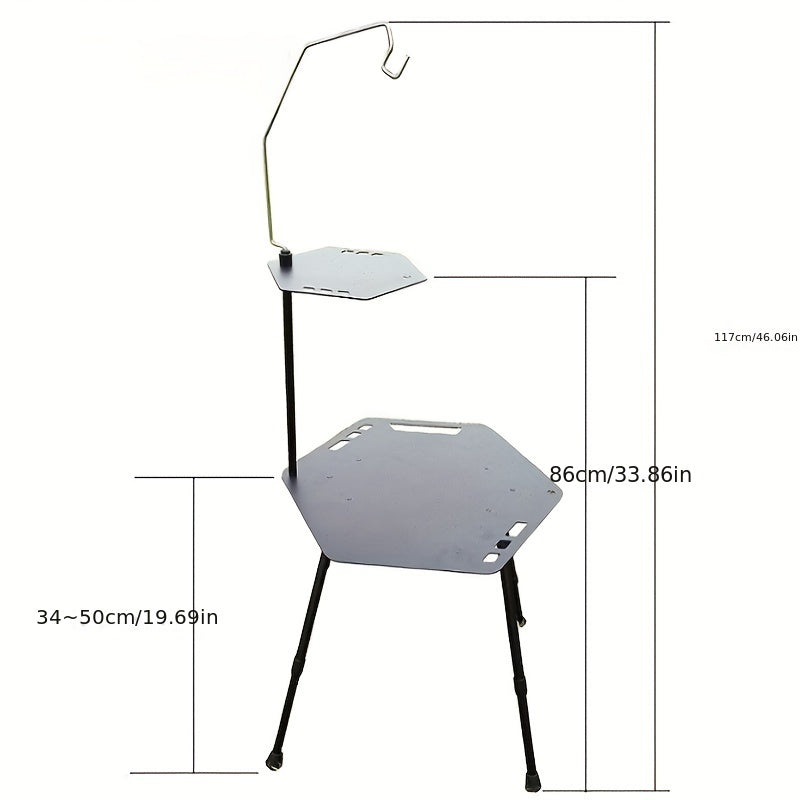 Hexagonal Foldable Tactical Table Aluminum Alloy Nylon Double Layered
