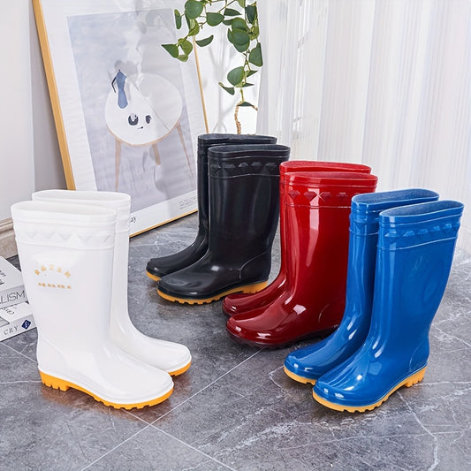 Women's Waterproof High Top Rain Boots Non-slip Outdoor Garden Shoes