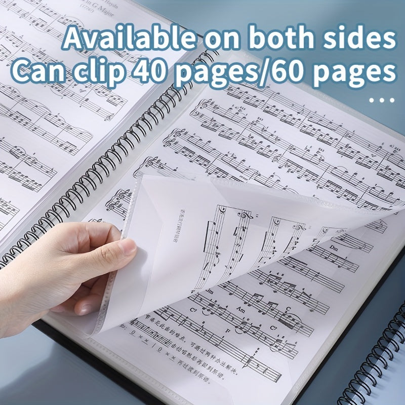 30 Sheets Music Sheet Clip Book A4 Non-Reflective Storage