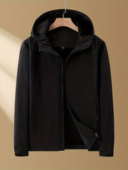 Men's Warm Fleece Hooded Jacket for Fall Winter