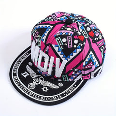MDIV Embroidery Unisex Snapback Hat Hip Hop Graffiti Print Baseball Cap