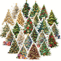Christmas Tree Vinyl Stickers Festive Mixed Designs Scrapbooking DIY Crafts