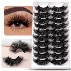 25mm Fluffy False Eyelashes Faux Mink Thick Fluffy Lashes Natural Look