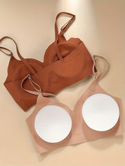 2pcs Seamless Wireless Push Up Bras Breathable Lingerie