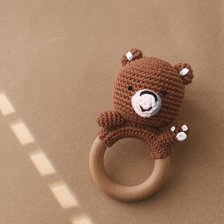 Crochet Bear Rattle Toy for Babies