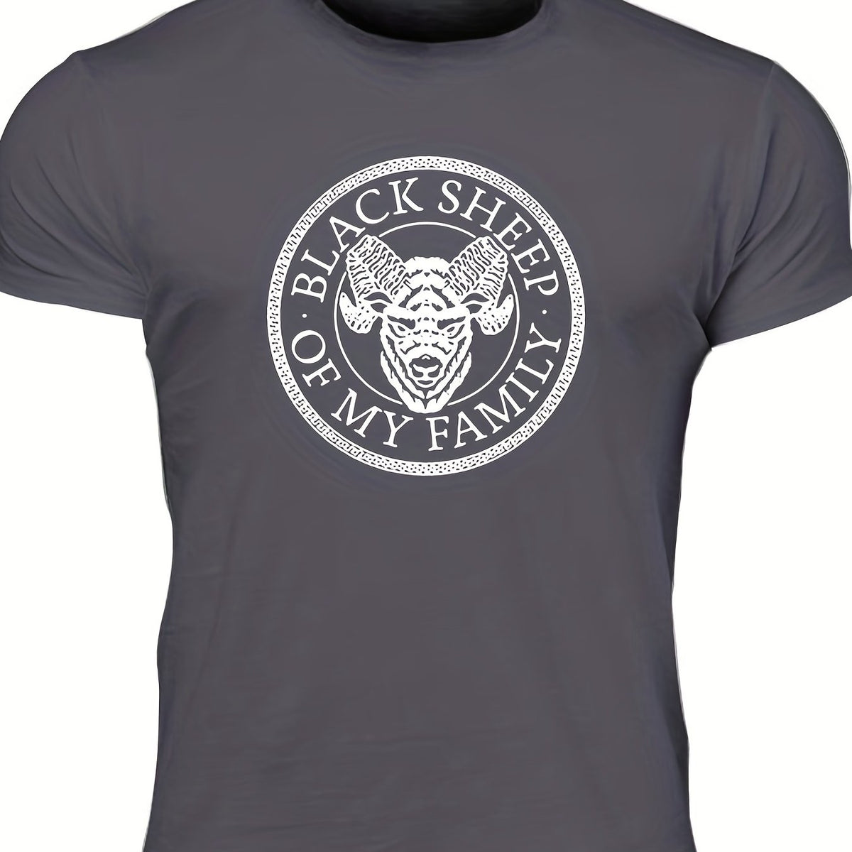 Family Sheep Men's Graphic Tee Crew Neck Shirt