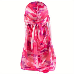 Men's Silk Camo Durag Street Style Pirate Hats & Long Tail Headscarves
