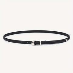 Oval Buckle PU Belt Candy Dress Pants Belt Women Thin Waist Belts